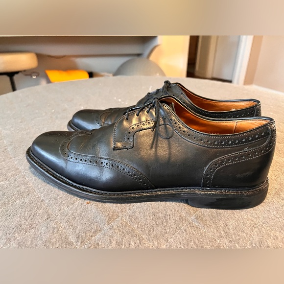 ALLEN EDMONDS  Hudson 12 D Black Leather Wingtip Brogue Oxford Shoes